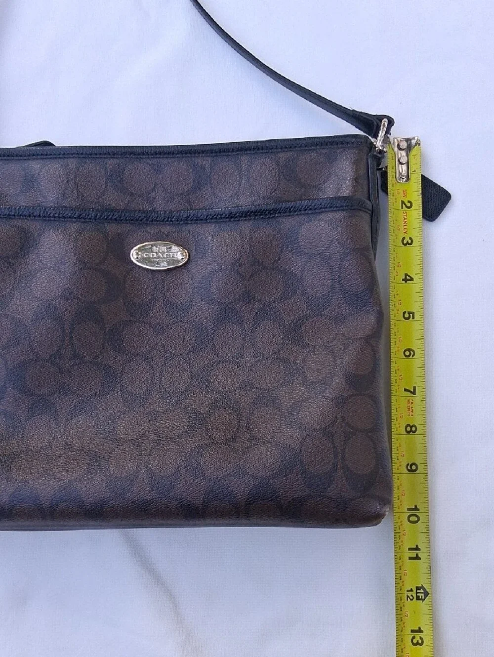 Coach Brown Signature Monogram Crossbody Bag